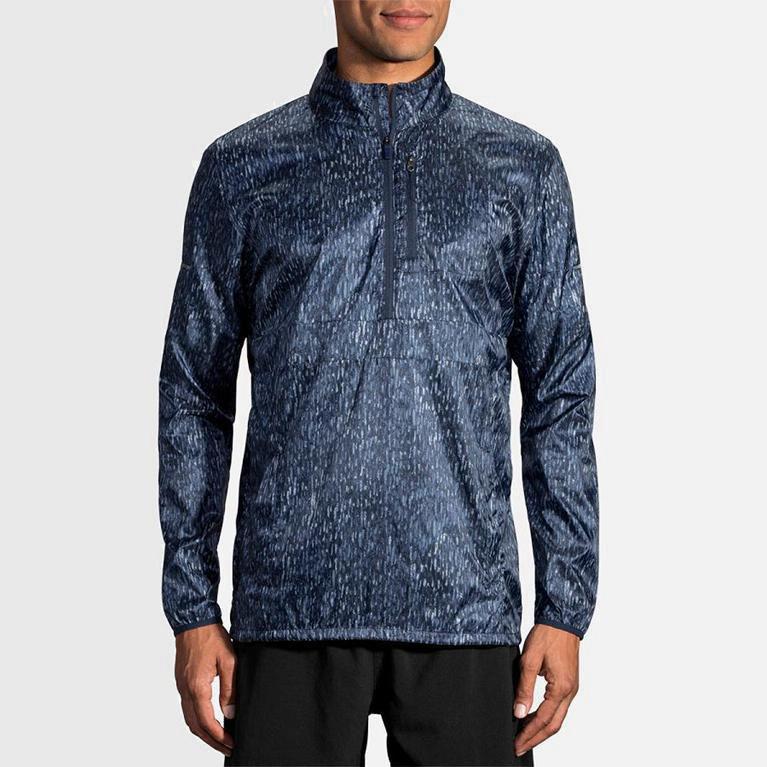 Brooks Men's Lsd Pullover Running Jackets Singapore - Blue (84719-XVCE)